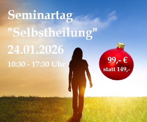 Silhouette einer Person vor Sonnenuntergang, Seminarangebot mit Preisinformation 99 Euro statt 149 Euro.